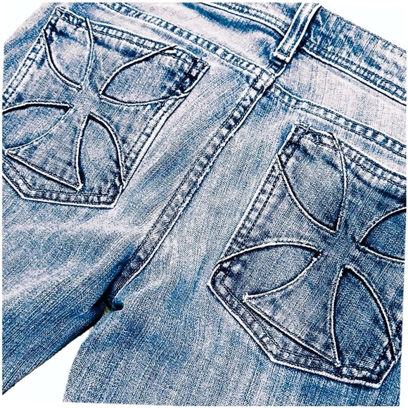 👖💎 HABITUAL Acid Rain‎ Low Rise Jeans | Light Blue Wash Made in USA Sz 28 - Picture 3 of 6